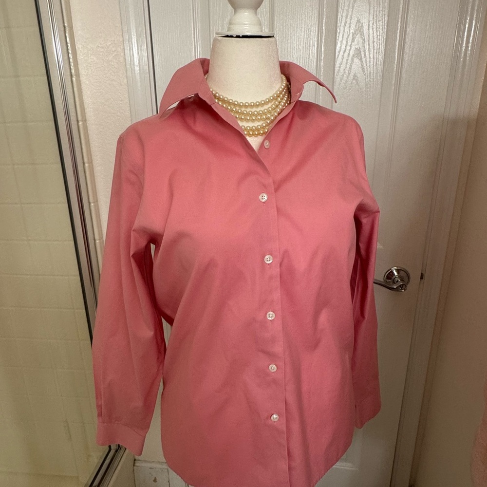 Foxcroft Women's Pink Button-Down Shirt - Picture 2 of 5